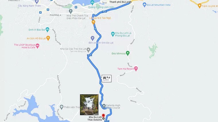 how to get to datanla waterfall