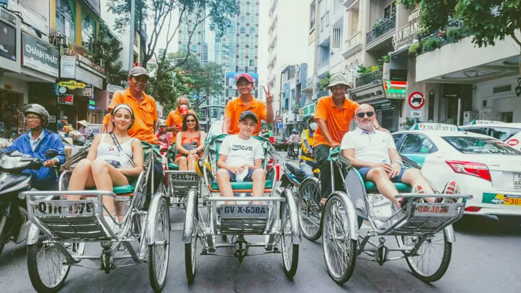 cyclo ride in vietnam