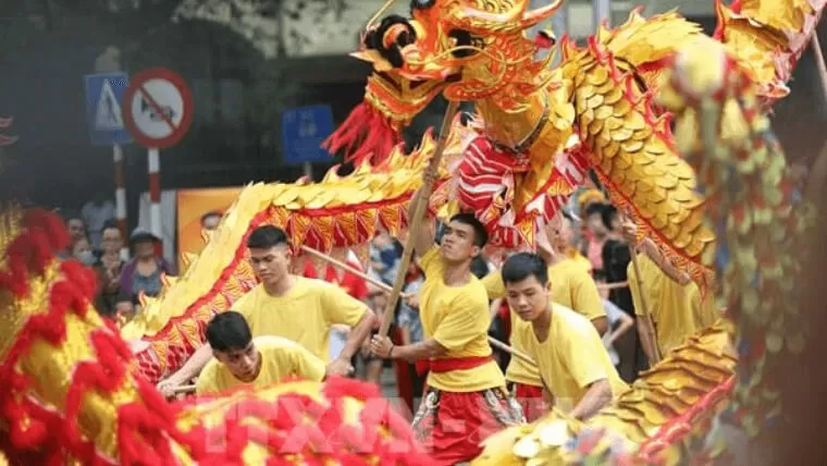 dragon dance vietnamese new year