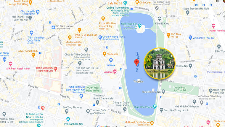 hoan kiem lake map