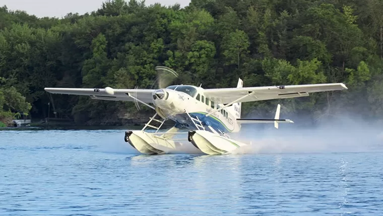 Seaplane in best time to visit Halong Bay