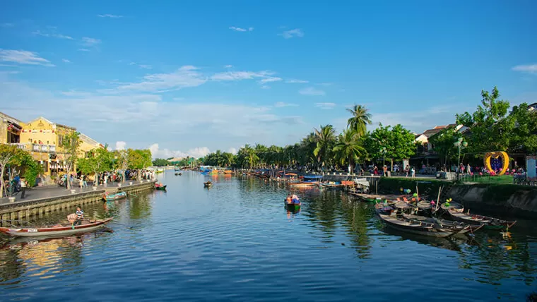 thu bon river in vietnam