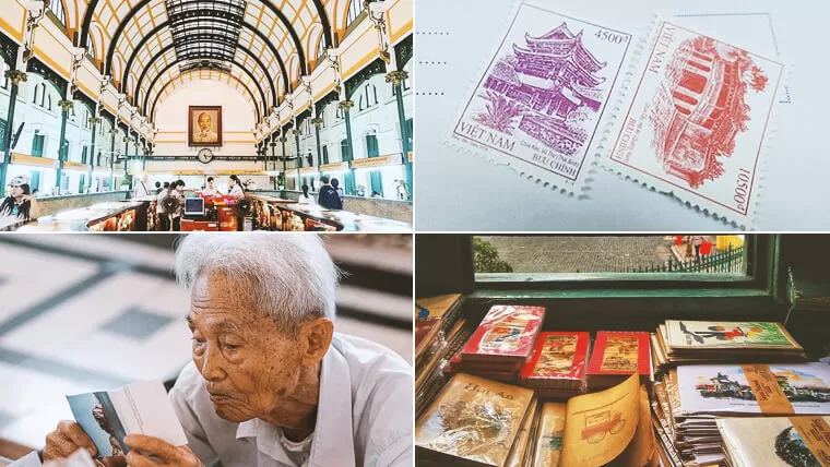 Stamp collection Saigon central post office