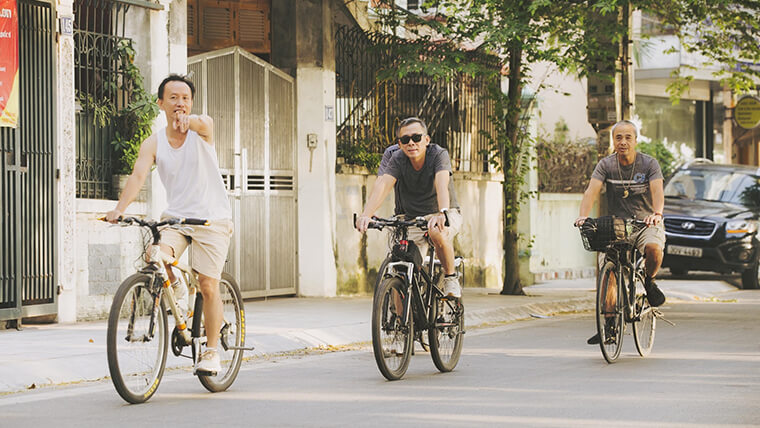 cycling around westlake - nice place to stay in hanoi