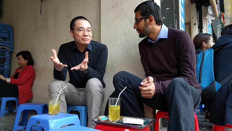 Obama enjoy traditional Vietnamese drinks