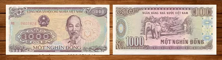 banknotr of 1000 vietnamese dong symbol 