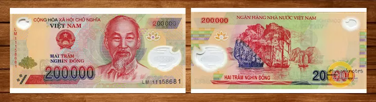 banknote of 200000 vietnamese dong symbol