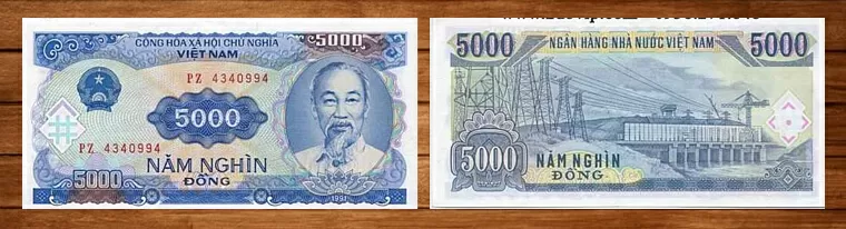banknotr of 5000 vietnamese dong symbol 