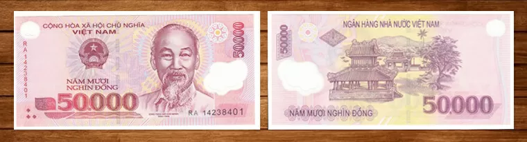 banknote of 50000 vietnamese dong symbol