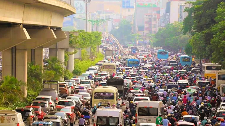 hanoi traffic jam